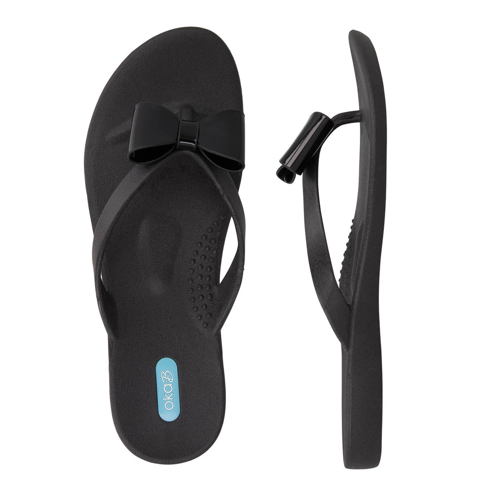 Cassina Bow Flip Flops - Licorice - Oka - B