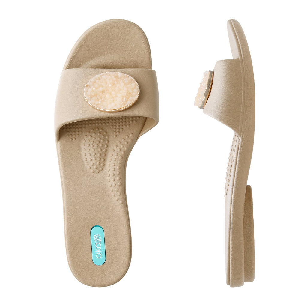 Monty Slide Sandals - Chai - Oka - B