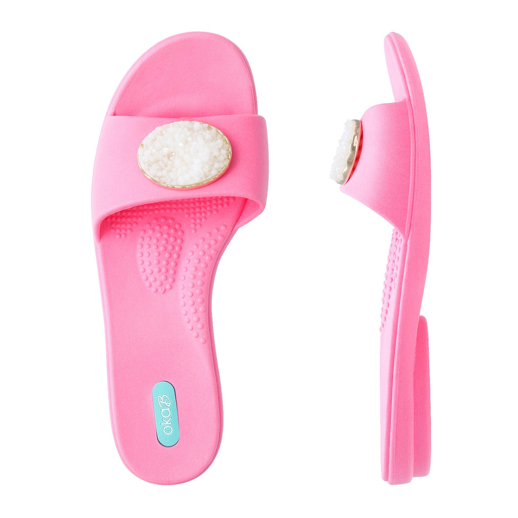 Monty Slide Sandals - Electric Pink - Oka - B