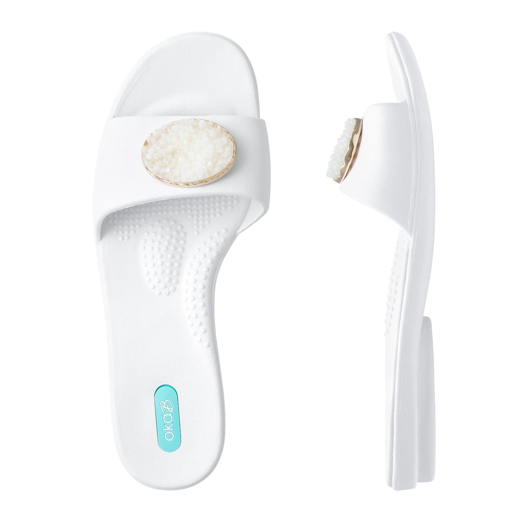 Monty Slide Sandals - Salt - Oka - B